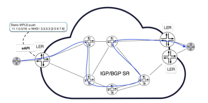 Static MPLS Push and Next-hop Groups