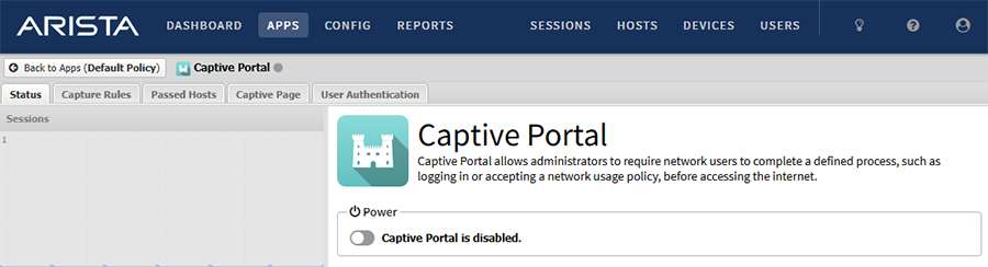 Captive Portal as enabled