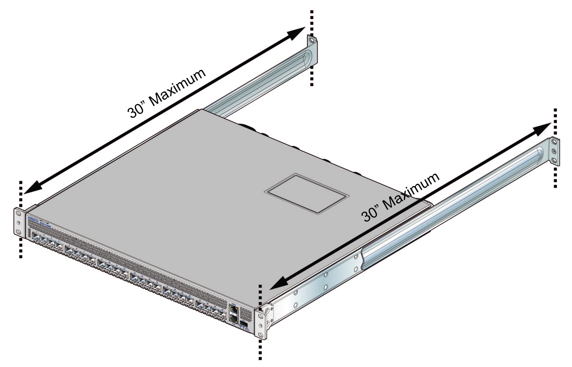 thumbnail image 2 of ARISTA KIT-7001 1U Tool-Less Rack Mount Rail Kit For 16-Inch Wide Racks 2 of 5