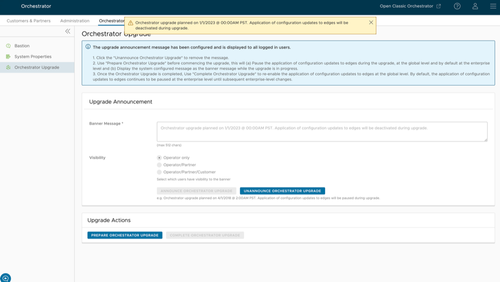 VeloCloud SD-WAN 6.4 - Operator Guide - Orchestrator Upgrade with New ...